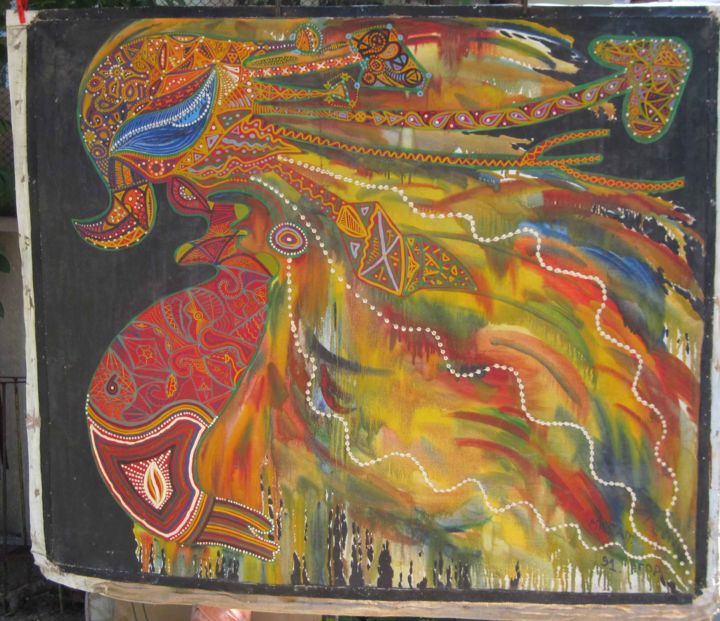 Картина под названием "Берегиня" - Сергей Аганов, Подлинное произведение искусства, Масло