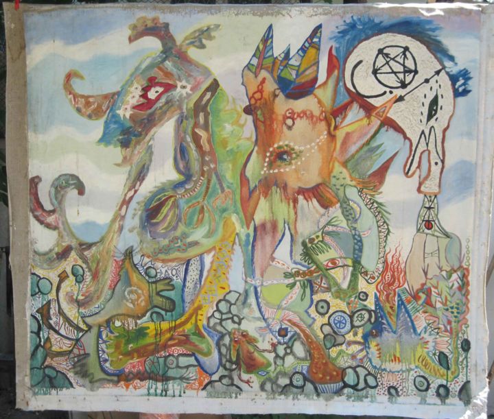 Pintura titulada "За реку" por Sergei Aganov, Obra de arte original, Oleo