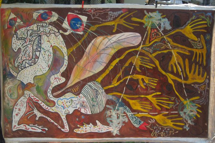 Schilderij getiteld "Прячет" door Sergei Aganov, Origineel Kunstwerk, Olie