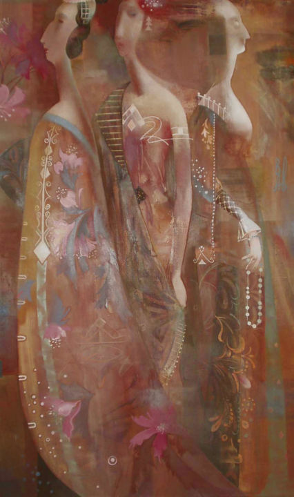 Картина под названием "зеркало сцены" - Валентина Аверкина, Подлинное произведение искусства