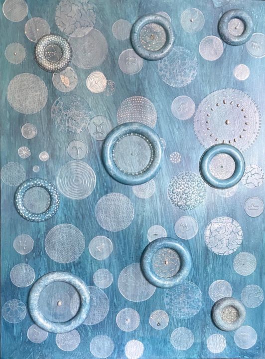 Schilderij getiteld "Orbs of Light (Zodi…" door Ayda Alp, Origineel Kunstwerk, Acryl