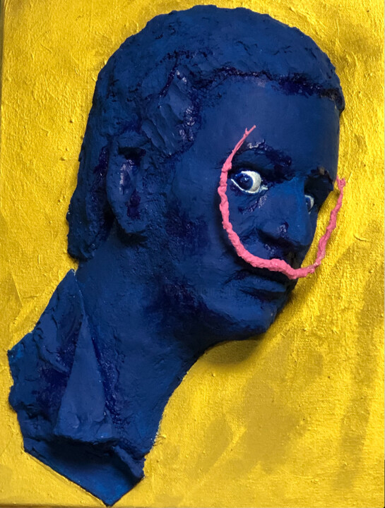 Sculpture intitulée "Klein d'Oeil" par Dan, Œuvre d'art originale, Acrylique
