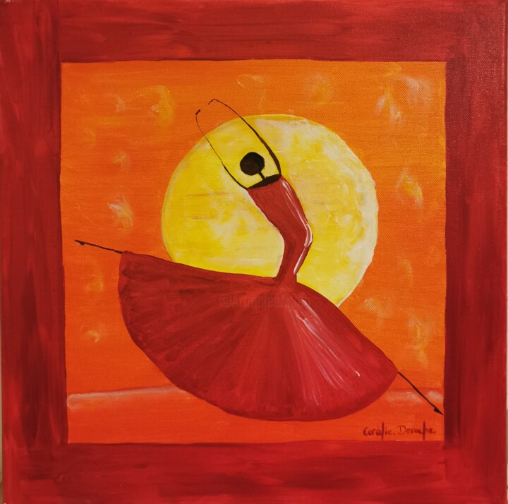 Painting titled "Danseuse classique…" by Coralie Deroche, Original Artwork, Acrylic Mounted on Wood Stretcher frame