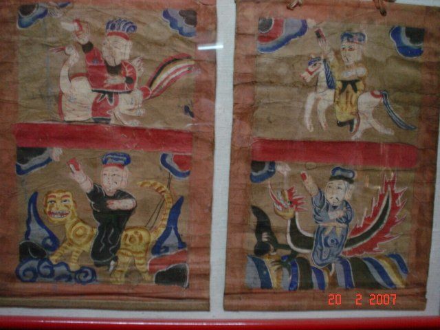 Painting titled "Set of 4 Messengers" by Art Deco Chiangmai Thailand Odyaiphsaal Etch, Original Artwork