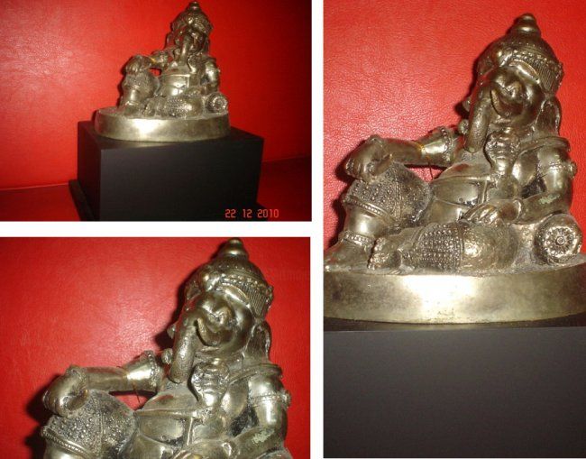 Ambacht getiteld "Silver Ganesha on s…" door Art Deco Chiangmai Thailand Odyaiphsaal Etch, Origineel Kunstwerk
