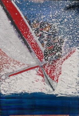 Painting titled "America cup N°2" by Jacques Bonjour, Original Artwork, Oil