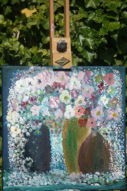 Painting titled "Bouquet" by Jacques Bonjour, Original Artwork, Oil