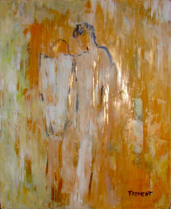 Malerei mit dem Titel "EN MOUVEMENT Ref. 3…" von Michèle Froment, Original-Kunstwerk, Öl Auf Keilrahmen aus Holz montiert