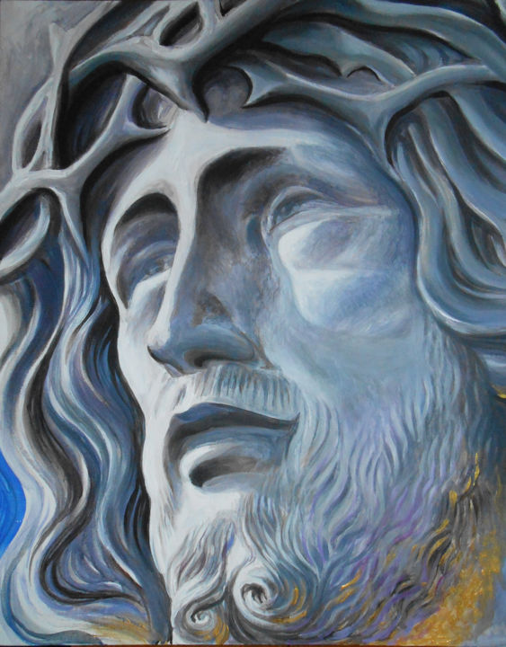 Painting titled "jesus.jpg" by Glass Hysteria, Original Artwork, Acrylic