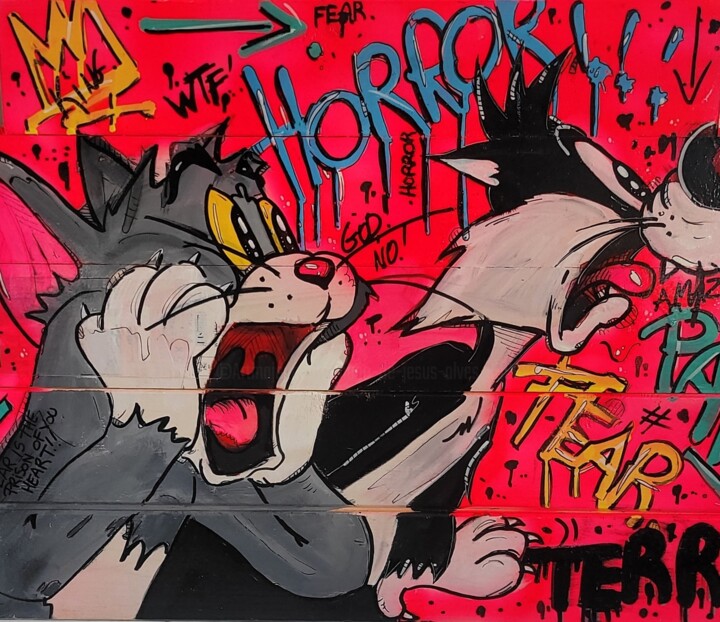 "Crayon Horror" başlıklı Tablo Art Hugo tarafından, Orijinal sanat, Akrilik