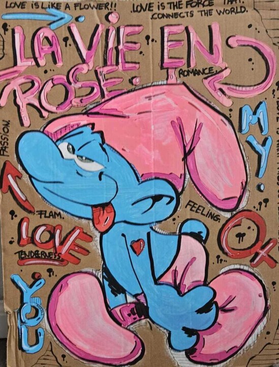 "La vie en rose Cart…" başlıklı Tablo Art Hugo tarafından, Orijinal sanat, Akrilik