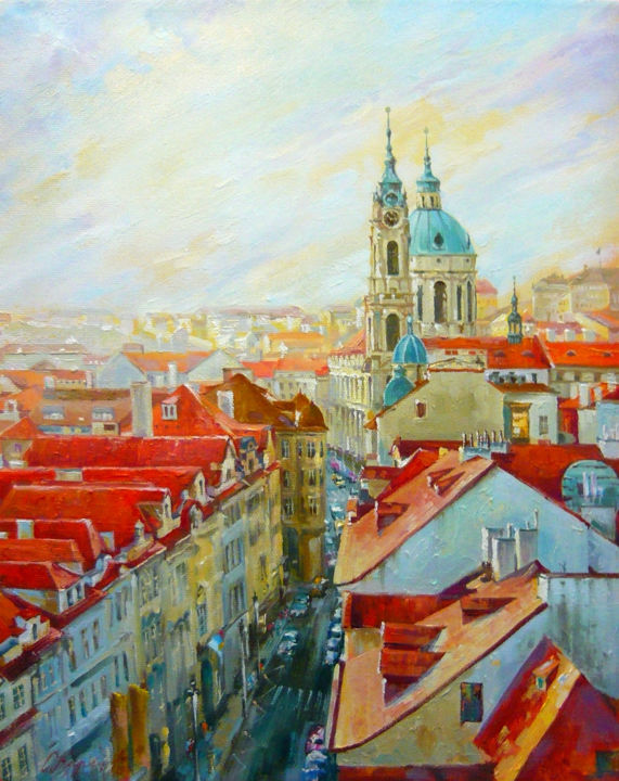 Malarstwo zatytułowany „Прага” autorstwa Sergey Kudryavtsev, Oryginalna praca, Olej