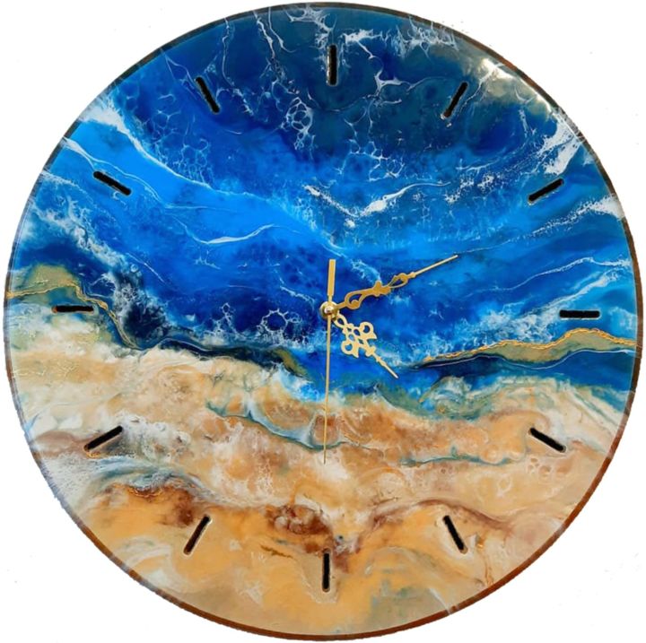 Diseño titulada "Wall clock "Ocean b…" por Irina Ivakina, Obra de arte original, Accesorios