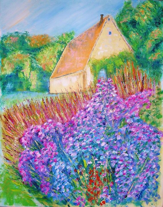 Peinture intitulée "fleurs des champs" par Madi, Œuvre d'art originale, Huile