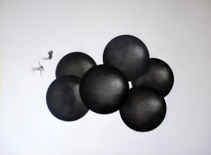 Рисунок под названием "Equilibre (extrait…" - Marie Agnes Annic, Подлинное произведение искусства, Карандаш