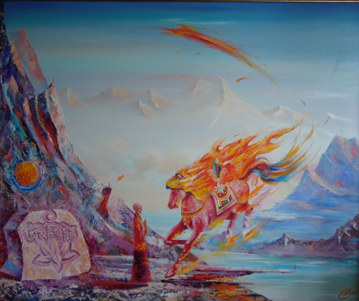 Картина под названием ""Конь ветра Удачи"" - Sergey Mogilevskiy (Mogellan), Подлинное произведение искусства, Масло