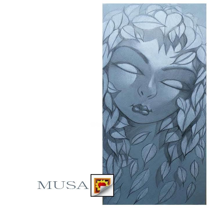 Dessin intitulée "Diosa Natura" par Art Musa, Œuvre d'art originale, Crayon