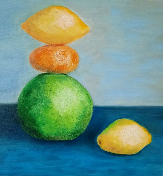 Peinture intitulée "Citrus" par Helen Kushcheva, Œuvre d'art originale, Huile