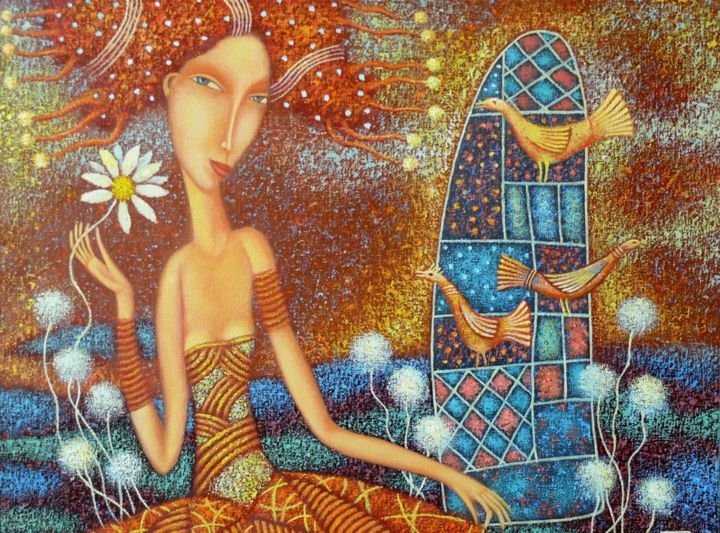 Картина под названием "Three wishes" - Александр Силимов, Подлинное произведение искусства, Масло