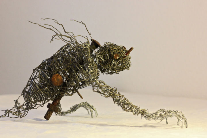 Sculpture titled "Sculpture métal rec…" by Vortex, Original Artwork