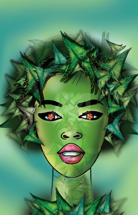 Digital Arts titled "Lauryn Hill" by Art Sil, Original Art, Digital Painting