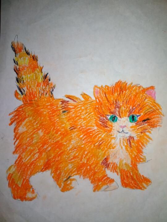 "Рыжий котенок" başlıklı Tablo Art-Teodora tarafından, Orijinal sanat, Balmumu