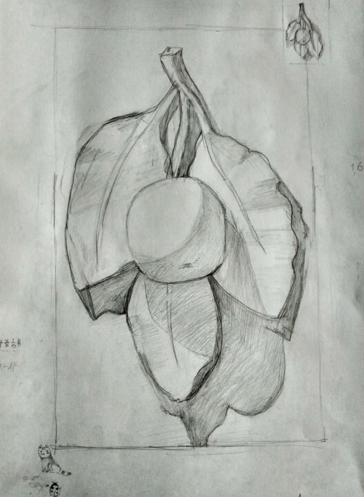 Dessin intitulée "Рисунок Розетка Ябл…" par Art-Teodora, Œuvre d'art originale, Crayon