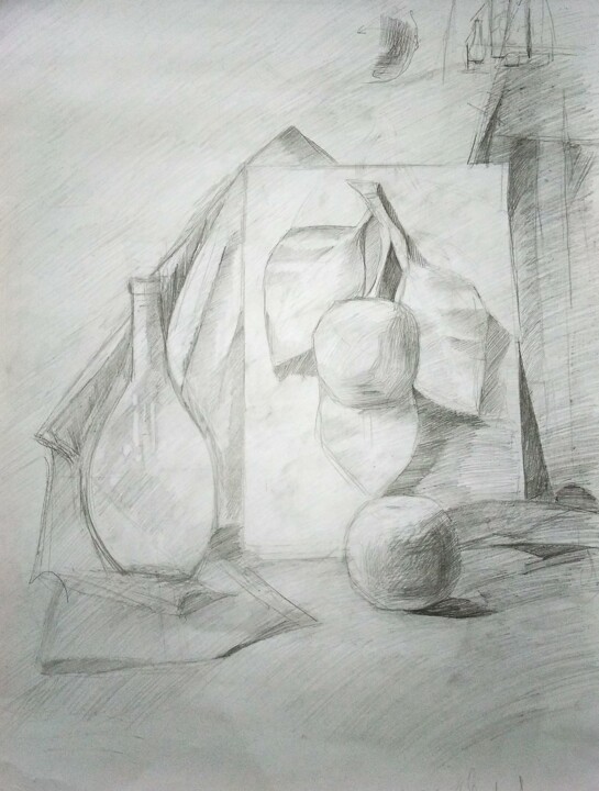 Drawing titled "Drawing Still Life…" by Art-Teodora, Original Artwork, Pencil
