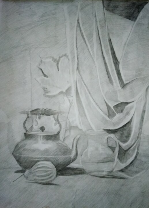 Dessin intitulée "Рисунок Натюрморт с…" par Art-Teodora, Œuvre d'art originale, Crayon