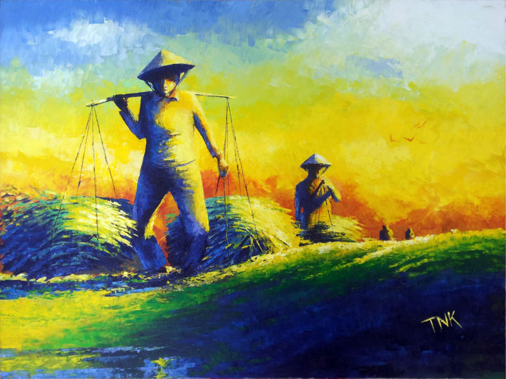 Painting titled "Shoulder changing" by Art Trinhmai, Original Artwork, Oil