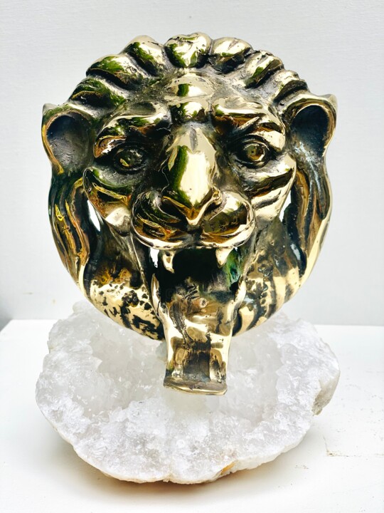 Sculptuur getiteld "LION KING" door Art Vladi, Origineel Kunstwerk, Bronzen