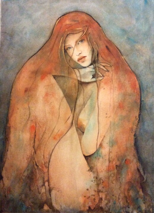 Malerei mit dem Titel "Gaïa" von Art-Water, Original-Kunstwerk, Aquarell