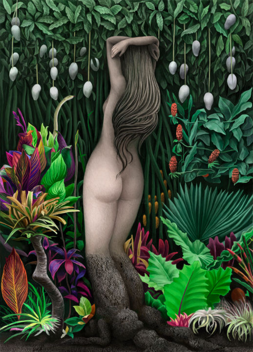 Arts numériques intitulée "Tropical lady" par Tomomi Sato, Œuvre d'art originale