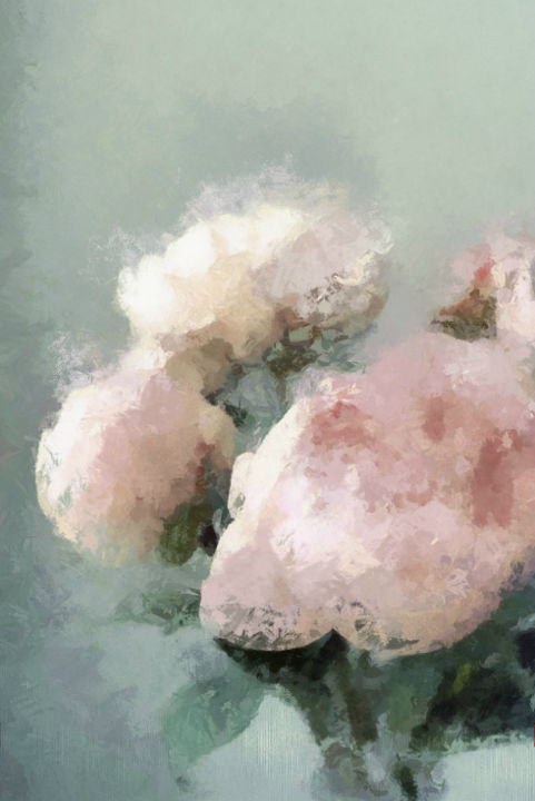 Painting titled "Peonies" by Julia Ya, Original Artwork, Oil