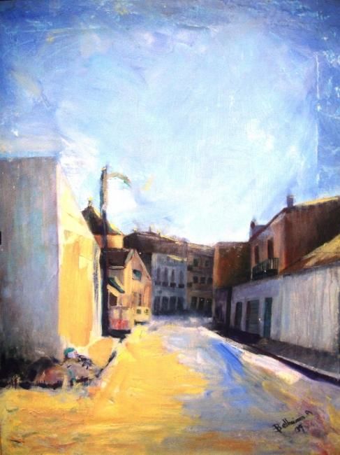 Pintura intitulada "rue Alrkabp sidi ba…" por Abdallah Belhaimer, Obras de arte originais, Óleo