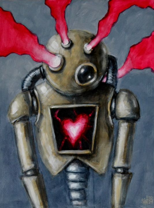 Heart Robot Painting 絵画 Ruslan Axenovによって Artmajeur Heart Robot Painting 絵画 Ruslan Axenovによって Artmajeur