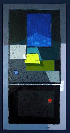 Peinture intitulée "lucarne bleue" par Eric Taleb, Œuvre d'art originale, Huile