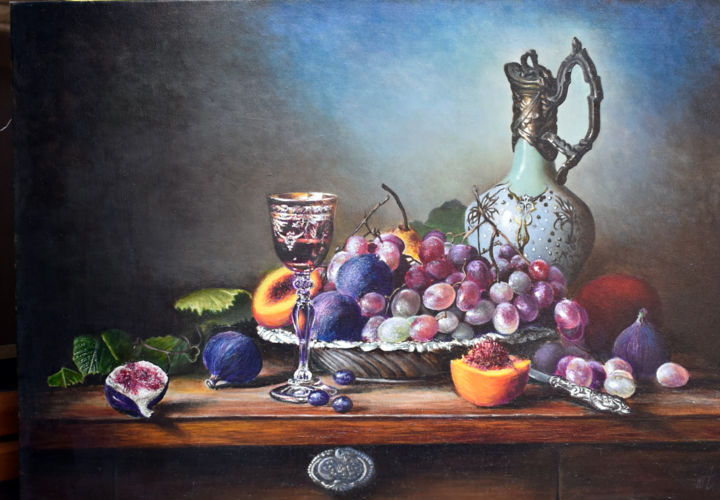 Painting titled "Позолоченный  кувшин" by Alex Bond, Original Artwork, Oil