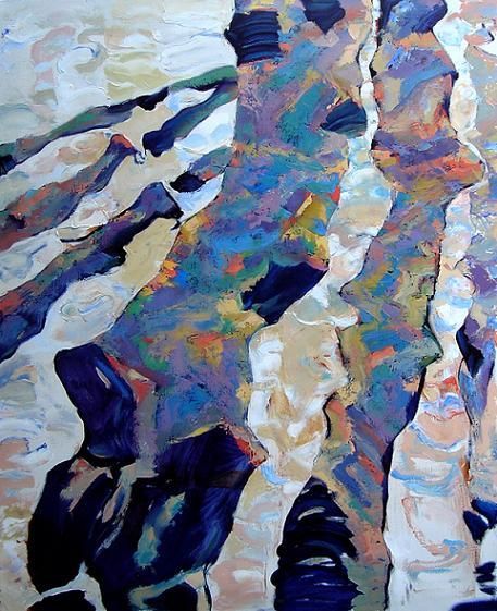Painting titled "Peupliers I" by Vilkovo Boats, Original Artwork, Oil