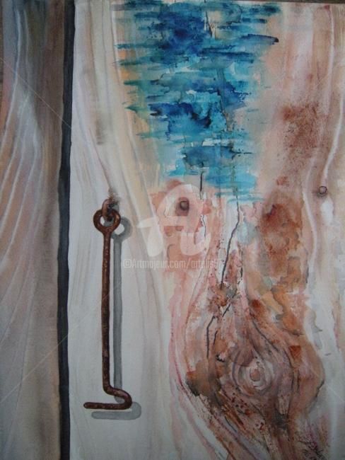 Peinture intitulée "loquet" par Chantal Fischer, Œuvre d'art originale, Aquarelle