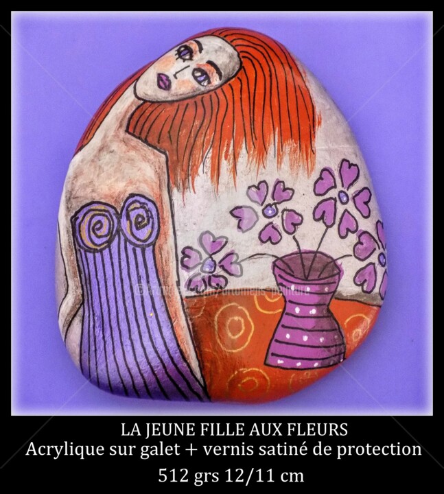 Ζωγραφική με τίτλο "LA JEUNE FILLE AUX…" από Artamelis, Αυθεντικά έργα τέχνης, Ακρυλικό