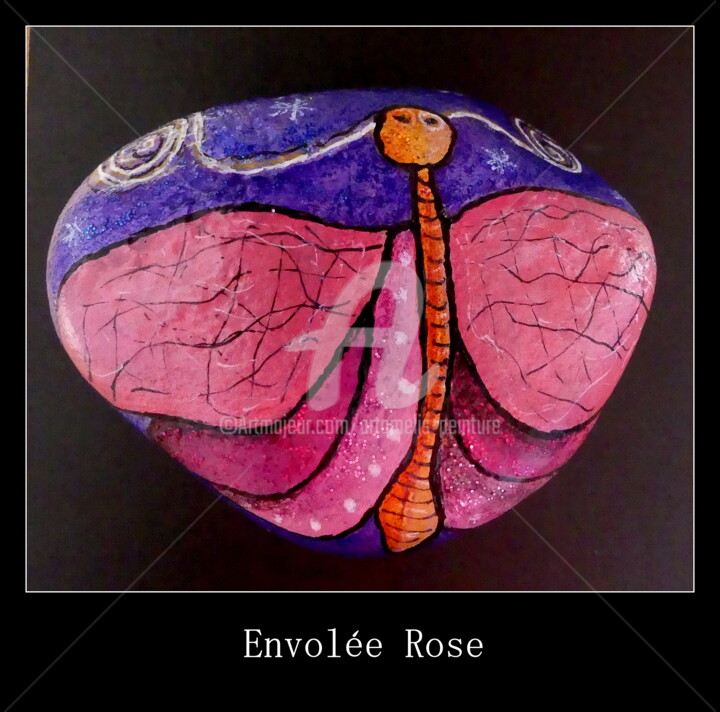 Painting titled "ENVOLÉE ROSE" by Artamelis, Original Artwork, Acrylic