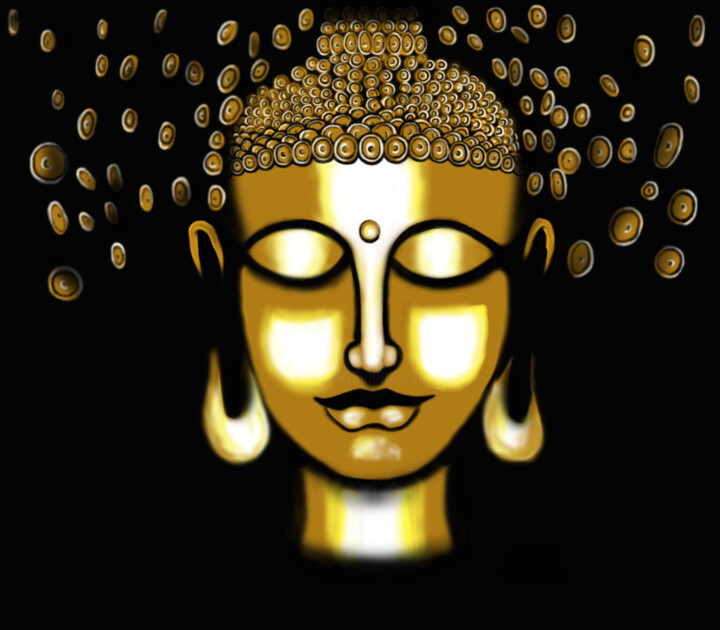 Digital Arts titled "Buddha Thoughts" by Artaskara, Original Artwork, Digital Painting