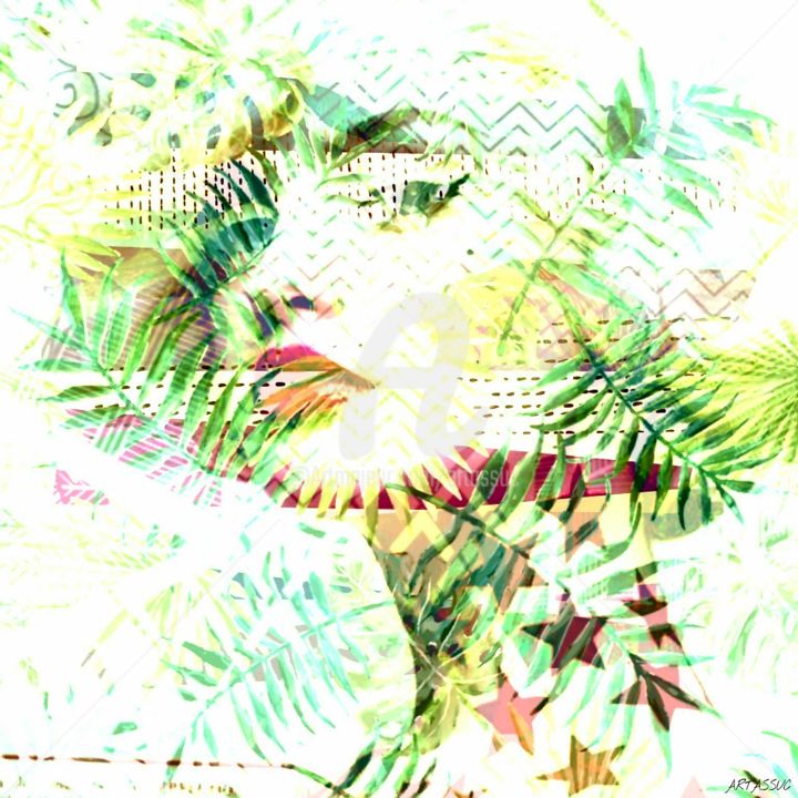 Digital Arts titled "Blondinette" by Isabelle Cussat (Artassuc), Original Artwork, Photo Montage