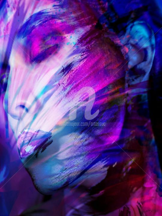 "Profil violet" başlıklı Dijital Sanat Isabelle Cussat (Artassuc) tarafından, Orijinal sanat, Foto Montaj