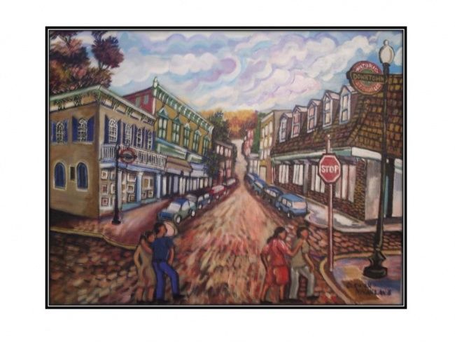 Painting titled "Main-Street-St.Char…" by Glendon Mcfarlane, Original Artwork