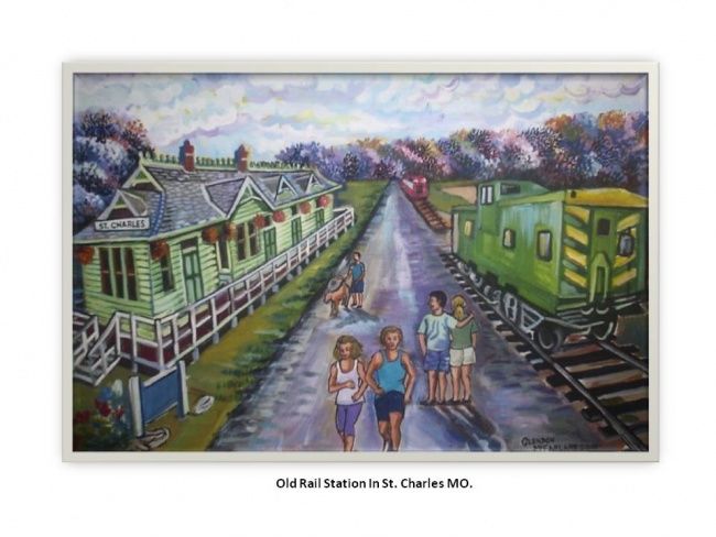 Painting titled "Old_Rail_Station_In…" by Glendon Mcfarlane, Original Artwork