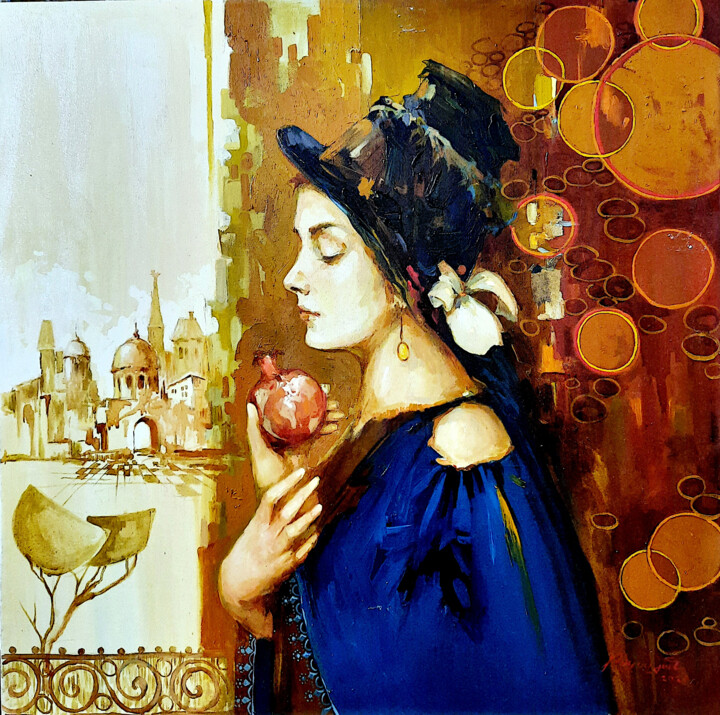 Painting titled "Woman Portraite" by Artavazd Talalyan, Original Artwork, Oil