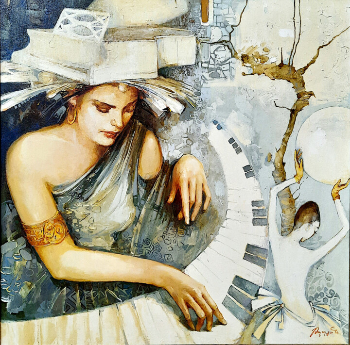Malerei mit dem Titel "Winter" von Artavazd Talalyan, Original-Kunstwerk, Öl