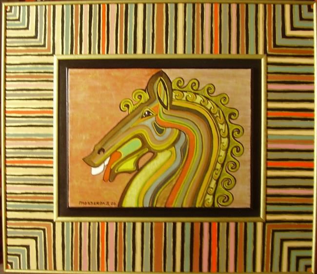 Peinture intitulée "le cheval" par Beatrice Mosseron, Œuvre d'art originale